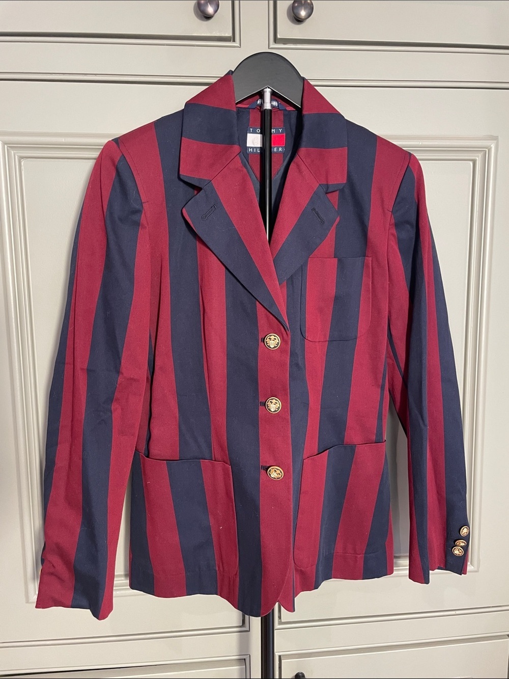 Tommy Hilfiger New Preppy Academia Rowing Blazer Red Navy Stripe 4